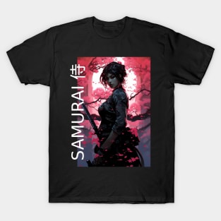 Japanese Sakura Samurai Girl T-Shirt